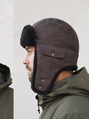 The North Face Trapper Hat Brown Insulated Faux Fur Ear Flap Winter
